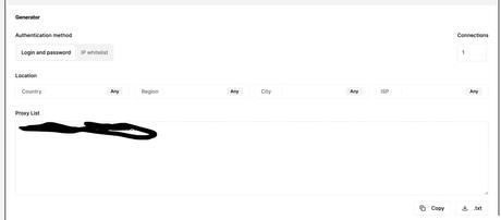 SimplyNode proxy configuration section