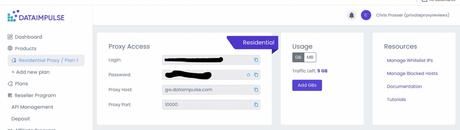 DataImpulse Review choose the Residential Proxy option
