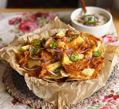 Hawaiian Barbeque Chicken Nachos Hawaiian Barbeque Chicken Nachos