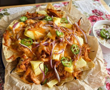 Hawaiian Barbeque Chicken Nachos Hawaiian Barbeque Chicken Nachos
