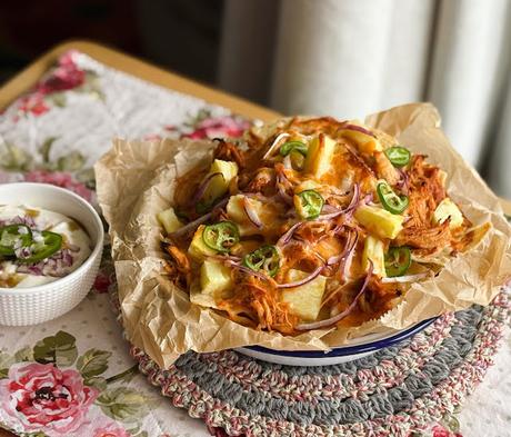 Hawaiian Barbeque Chicken Nachos Hawaiian Barbeque Chicken Nachos