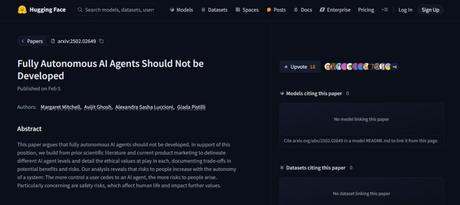 ai agents should not be developed huggingface