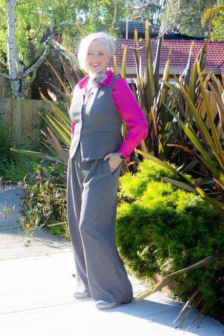 Finding comfortable trousers for sitting - go wider leg and a looser fit for comfort.  Look for fabrics with stretch