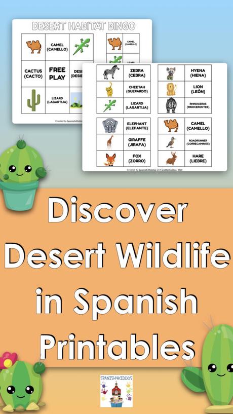 Spanish Lesson: Desert Animals Names and Activities