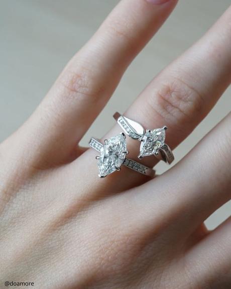 marquise engagement rings two white gold stones doamore