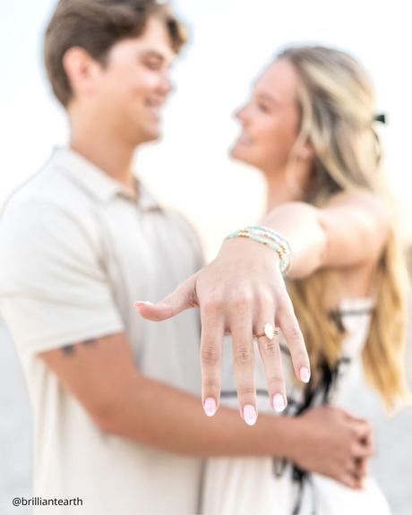 marquise engagement rings happy couple engagement brilliantearth