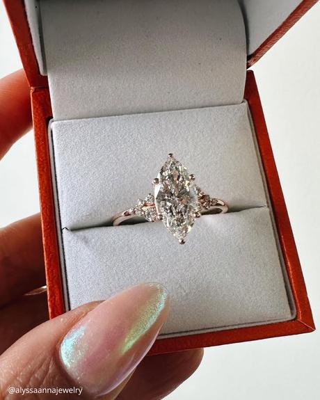 marquise engagement rings vintage rose gold marquise ring alyssaannajewelry