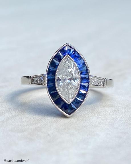 marquise engagement rings vintage art deco white gold ring with marquise cut diamond center earthaandwolf
