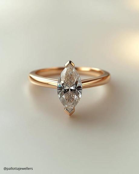 marquise engagement rings close up photo of solitaire ring pallottajewellers
