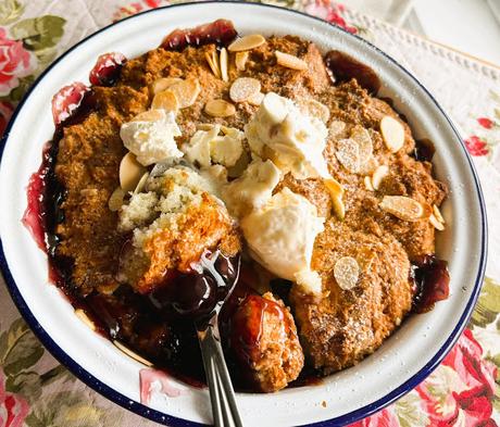 Easy Blueberry Cobbler for two Easy Blueberry Cobbler for two