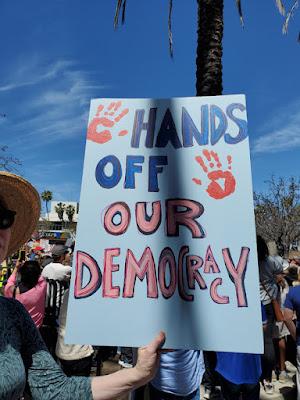 STAND UIP FOR OUR SCHOOLS AND LIBRARIES: Hands Off! March at City Hall in Culver City, California STAND UIP FOR OUR SCHOOLS AND LIBRARIES: Hands Off! March at City Hall in Culver City, California