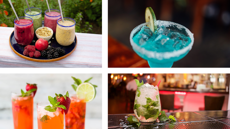 Collage of 4 Summer Drinks Non Alcoholic