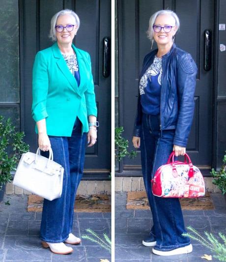 Work to weekend - changing accessories and outer layer changes the formality of an outfit