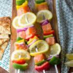 Mediterranean Salmon uncooked salmon skewers