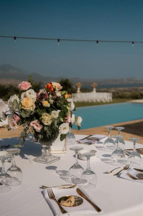 Dreamy Summer Wedding Kefalonia Breathtaking Views Elegant Florals