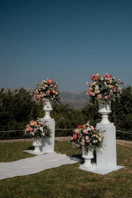 Dreamy Summer Wedding Kefalonia Breathtaking Views Elegant Florals
