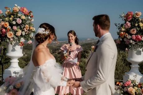 Dreamy Summer Wedding Kefalonia Breathtaking Views Elegant Florals