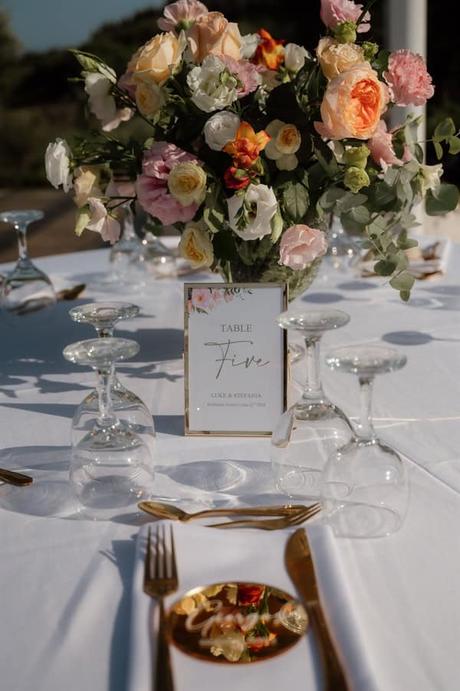 Dreamy Summer Wedding Kefalonia Breathtaking Views Elegant Florals