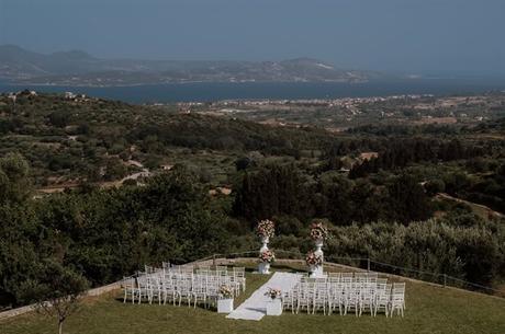 Dreamy Summer Wedding Kefalonia Breathtaking Views Elegant Florals