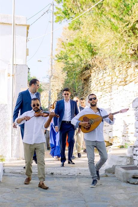 Rustic Wedding Tinos Island Royal Blue Details