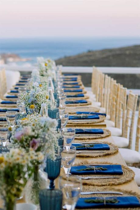 Rustic Wedding Tinos Island Royal Blue Details