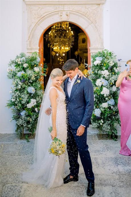 Rustic Wedding Tinos Island Royal Blue Details