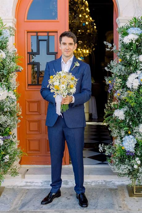 Rustic Wedding Tinos Island Royal Blue Details