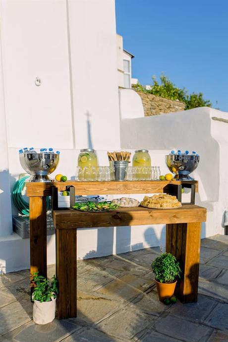 Rustic Wedding Tinos Island Royal Blue Details