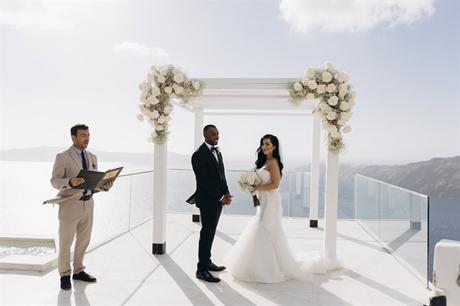 Dreamy Fall Wedding Overlooking Caldera Santorini