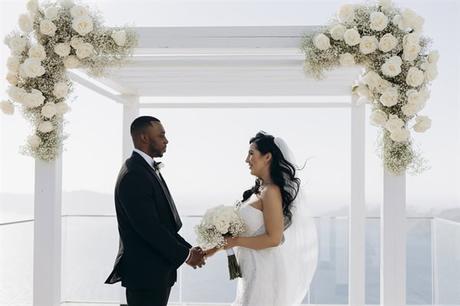 Dreamy Fall Wedding Overlooking Caldera Santorini