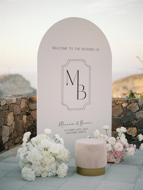 Blushing Blooms Breathtaking Views Fairytale Styled Shoot Santorini