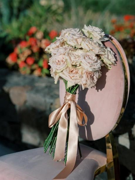 Blushing Blooms Breathtaking Views Fairytale Styled Shoot Santorini