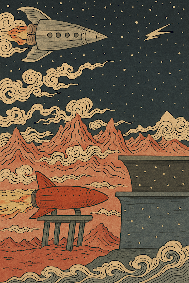 ChatGPT renders a scene on Mars in three styles ChatGPT renders a scene on Mars in three styles