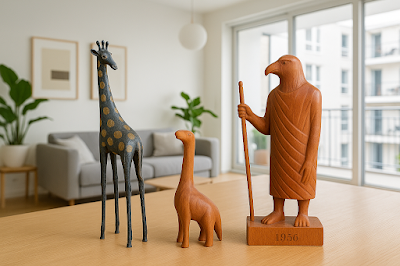 ChatGPT imagines three different backgrounds for three small sculptures ChatGPT imagines three different backgrounds for three small sculptures