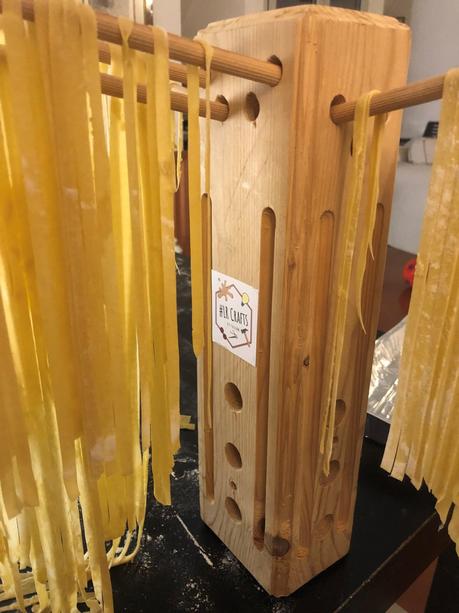 Wooden pasta drying rack