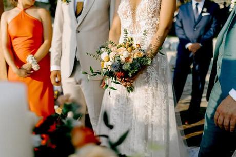 Seaside Summer Wedding Colorful Flowers