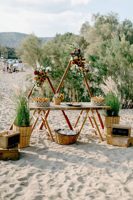 Seaside Summer Wedding Colorful Flowers