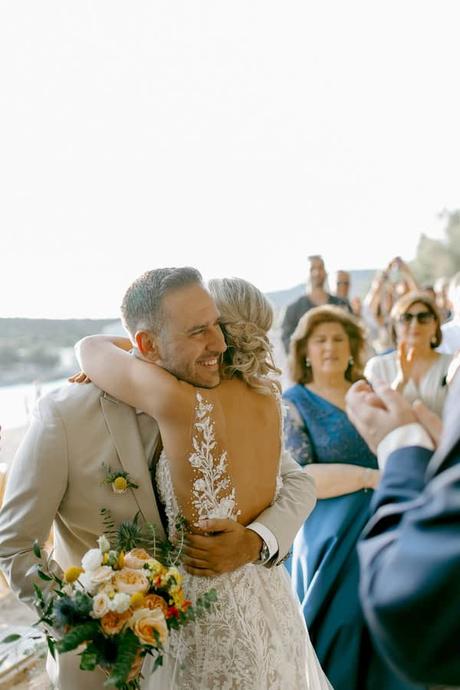 Seaside Summer Wedding Colorful Flowers