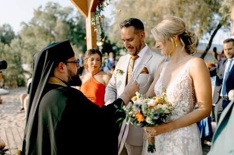Seaside Summer Wedding Colorful Flowers
