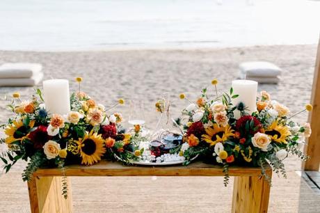 Seaside Summer Wedding Colorful Flowers
