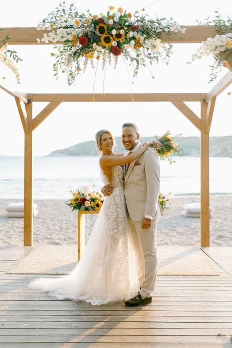 Seaside Summer Wedding Colorful Flowers