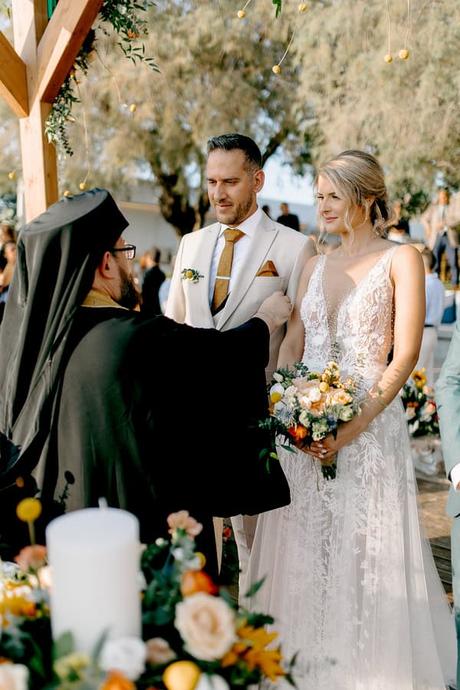 Seaside Summer Wedding Colorful Flowers