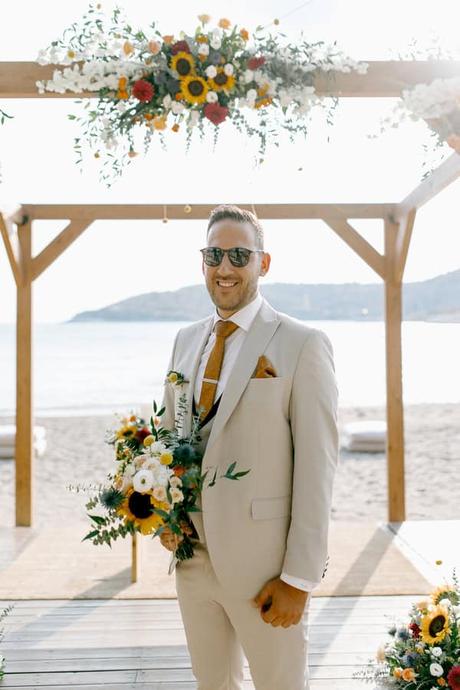 Seaside Summer Wedding Colorful Flowers
