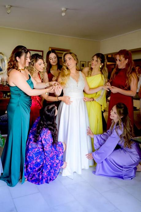 Beautiful summer wedding in Athens with colorful blooms