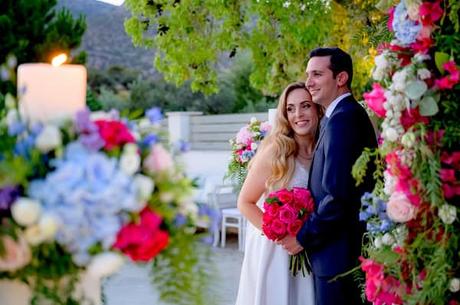 Beautiful summer wedding in Athens with colorful blooms