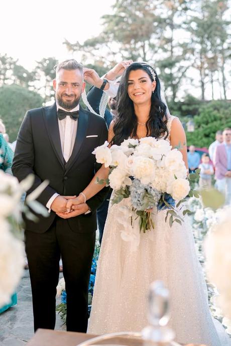 Ivory Blue Floral Dream Wedding Athens Greece