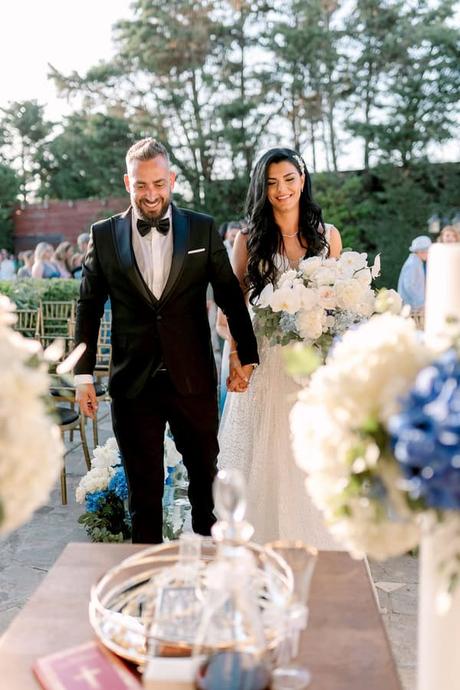 Ivory Blue Floral Dream Wedding Athens Greece