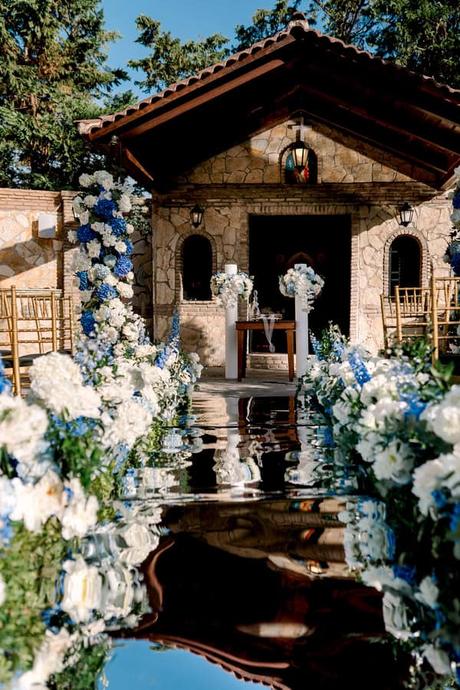 Ivory Blue Floral Dream Wedding Athens Greece