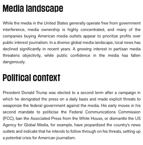 The United States Is 57th Out Of 180 Countries In Press Freedom