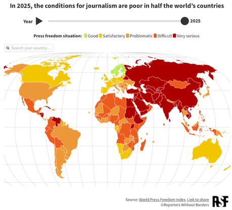 The United States Is 57th Out Of 180 Countries In Press Freedom